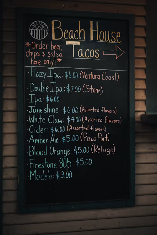 Traditional pub food and drinks